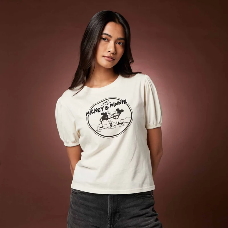 Mickey And Minnie Puff Sleeve T-Shirt For Adults 4 Mickey And Minnie Puff Sleeve T-Shirt For Adults - Image 2