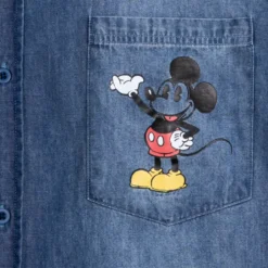 Mickey Mouse And Pluto Woven Chambray Shirt For Adults -Toko Shop 2403052050009M 4