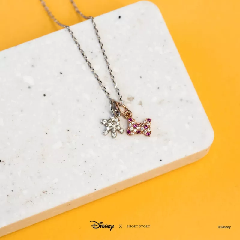 Disney Necklace Diamante Mickey Gloves & Bow, Silver 4 Disney Necklace Diamante Mickey Gloves & Bow, Silver - Image 2