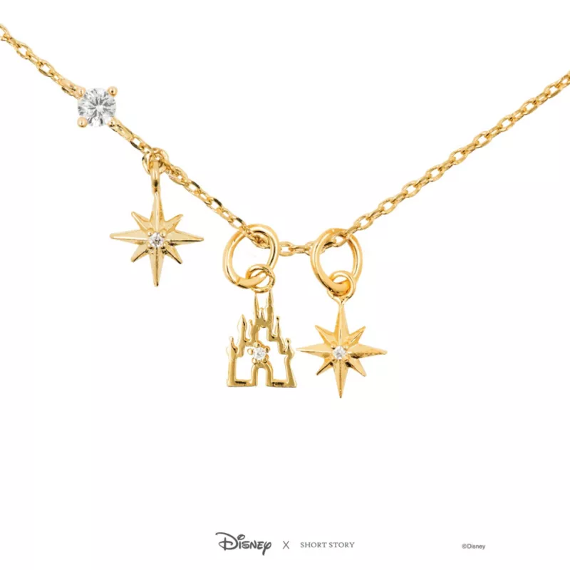 Disney Necklace Castle, Gold 3 Disney Necklace Castle, Gold