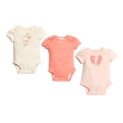 Minnie Mouse Baby Body Suits, Set Of 3